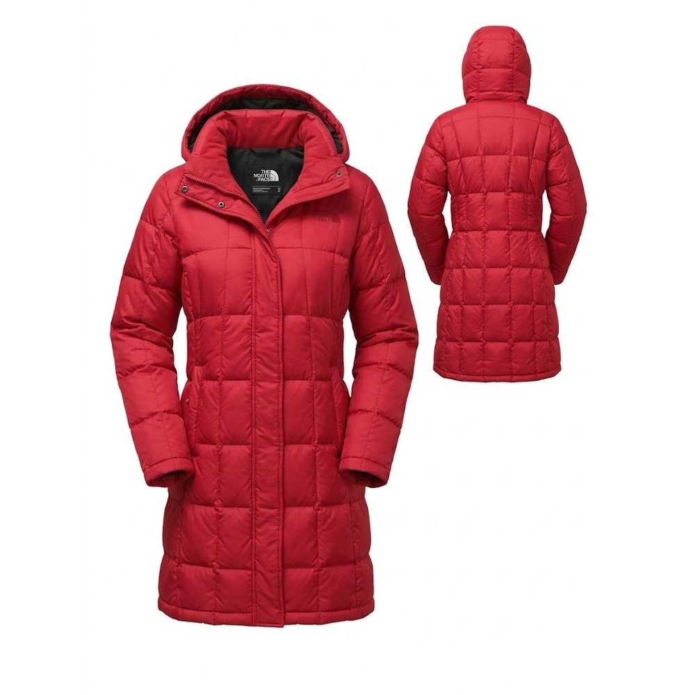 The North Face Metropolis Parka Red 550 Down Puffer Coat Womens Medium